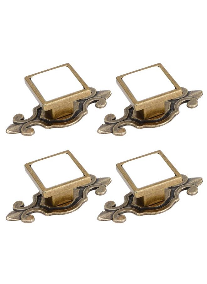 Thoraya 4 Sets Ceramic Zinc Alloy Handle Wardrobe Drawer Pulls Bright Chrome Furniture Hardware(336 Bronze White )  - Image 2
