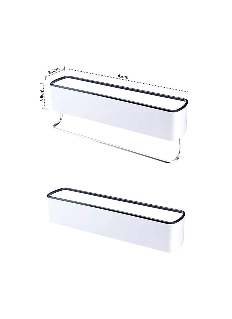 AIWANTO Wall Mount Bathroom Shelf Shower Caddy Organizer with Bar No Drilling Required  - Image 5