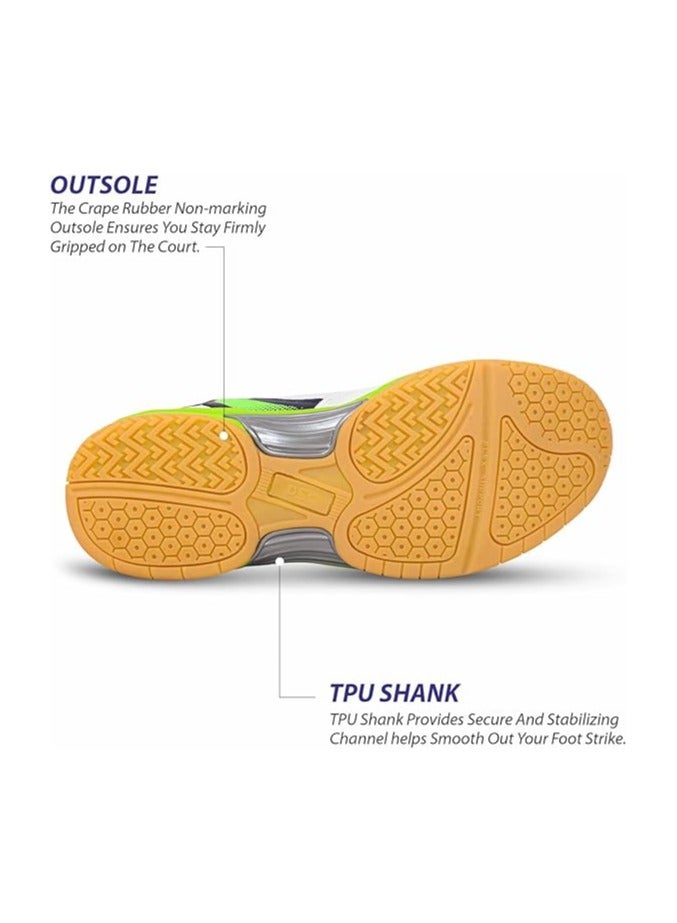 DSC Court 44 Badminton Shoes | For Mens & Boys | Material: Faux Leather | Natural Crepe Rubber Non Marking Outsole | Breathable Mesh - Image 2