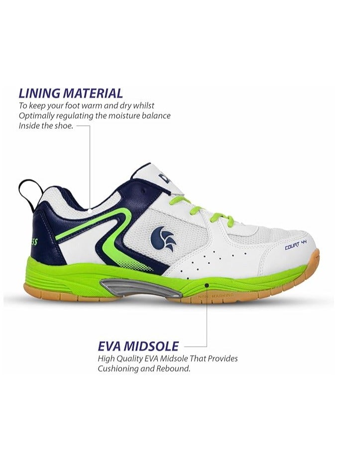 DSC Court 44 Badminton Shoes | For Mens & Boys | Material: Faux Leather | Natural Crepe Rubber Non Marking Outsole | Breathable Mesh - Image 4