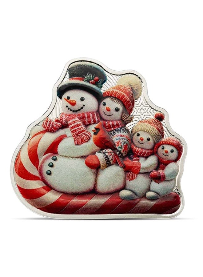 PAMP 2025 Snowman Sleigh Ride – 1oz Silver Colorized Shaped Coin - Image 4