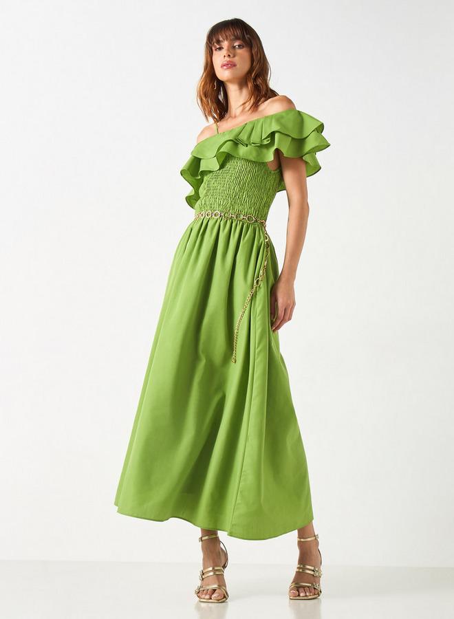 تواكستريمز فستان إيه لاين سادة بأكتاف مكشوفة وجيوب من تو إكستريمز - Image 2