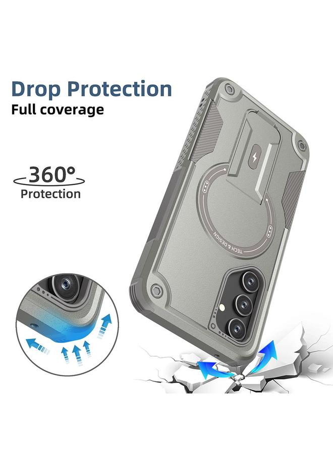 S-TOP Case For Samsung Galaxy A54 5G Armor MagSafe Holder PC Hybrid TPU Phone Case - Image 3