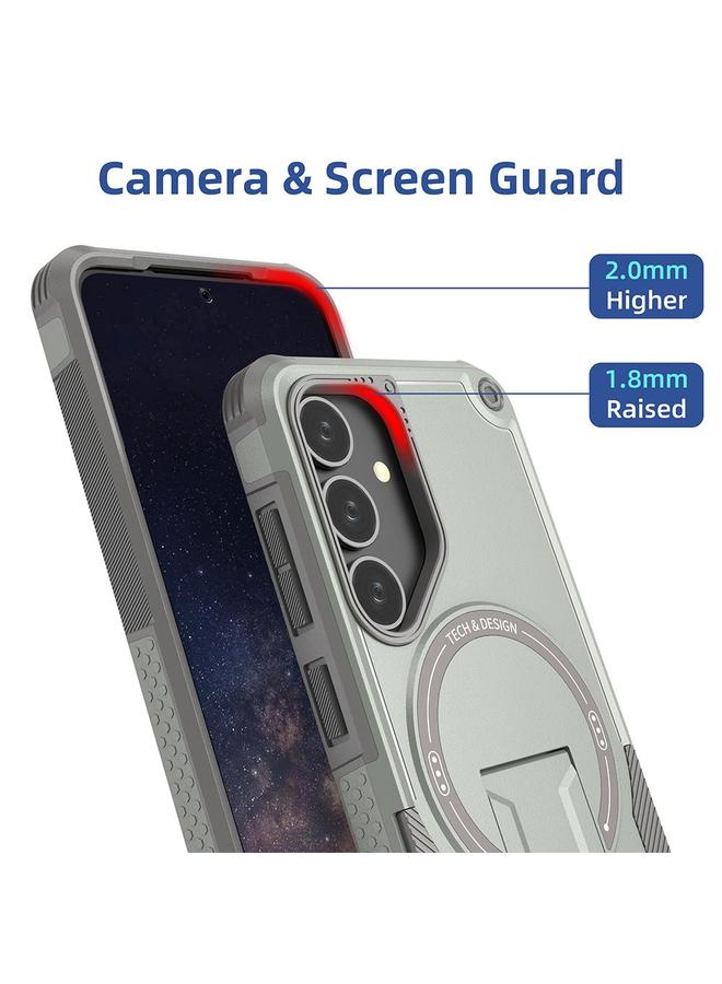S-TOP Case For Samsung Galaxy A54 5G Armor MagSafe Holder PC Hybrid TPU Phone Case - Image 5