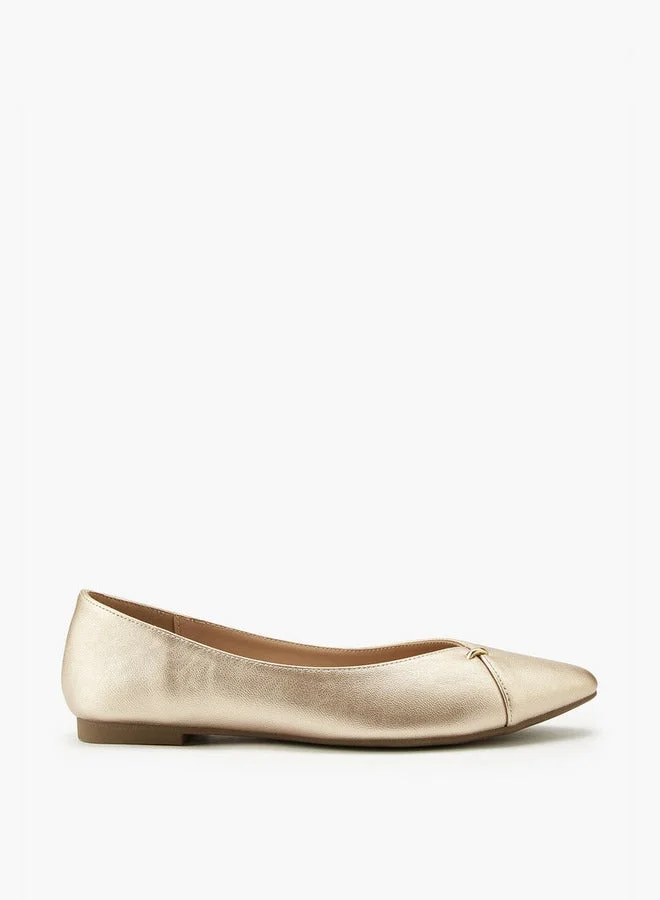 Textured Slip-On Ballerina Shoes
