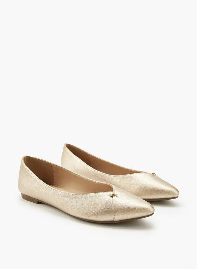 Flora Bella By Shoexpress Textured Slip-On Ballerina Shoes