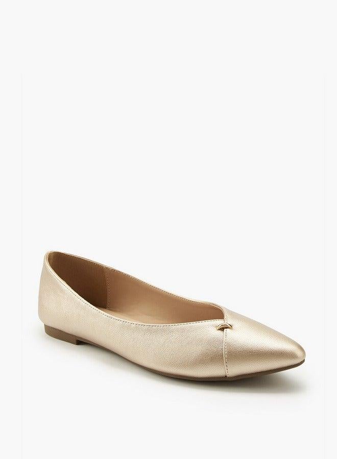 Flora Bella By Shoexpress Textured Slip-On Ballerina Shoes - Image 1