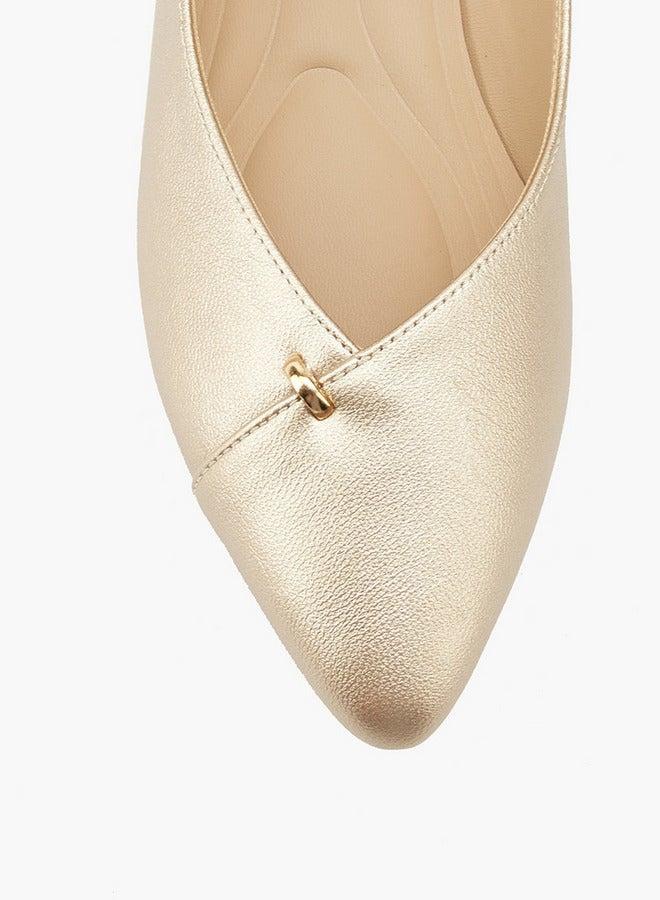 Flora Bella By Shoexpress Textured Slip-On Ballerina Shoes - Image 4