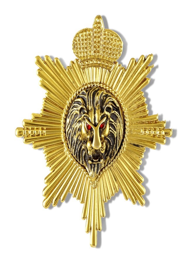 Mahi Crown and Roaring Lion-Shaped Wedding Brooch/Lapel Pin for Men (BP1101182G) - Image 1