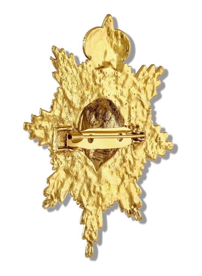 Mahi Crown and Roaring Lion-Shaped Wedding Brooch/Lapel Pin for Men (BP1101182G) - Image 5