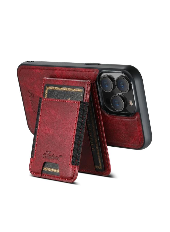 Suteni Case For iPhone 14 Plus H17 Oil Eax Leather MagSafe Detachable Wallet Phone Case - Image 4
