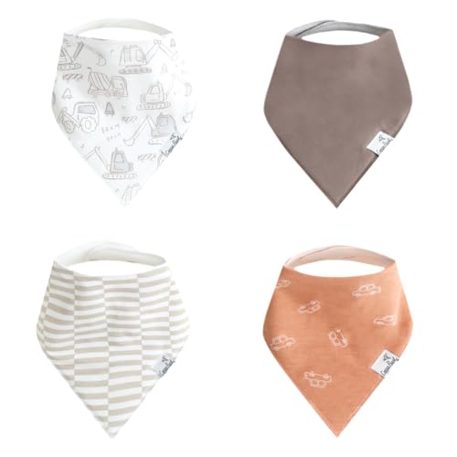 Copper Pearl Baby Bibs 4 Pack, Bandana Drool Bibs for Baby Girl & Boy, Soft Cotton Teething Bibs, Gage - Image 1