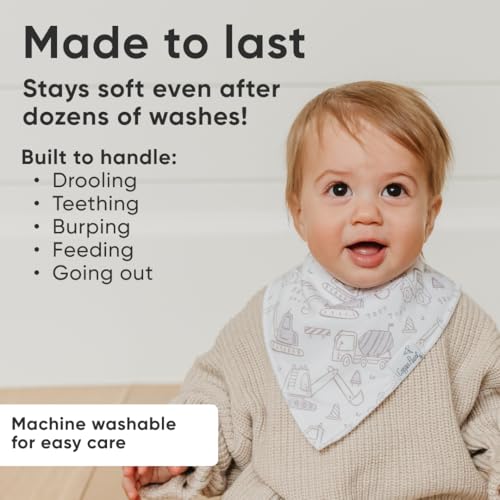 Copper Pearl Baby Bibs 4 Pack, Bandana Drool Bibs for Baby Girl & Boy, Soft Cotton Teething Bibs, Gage - Image 3