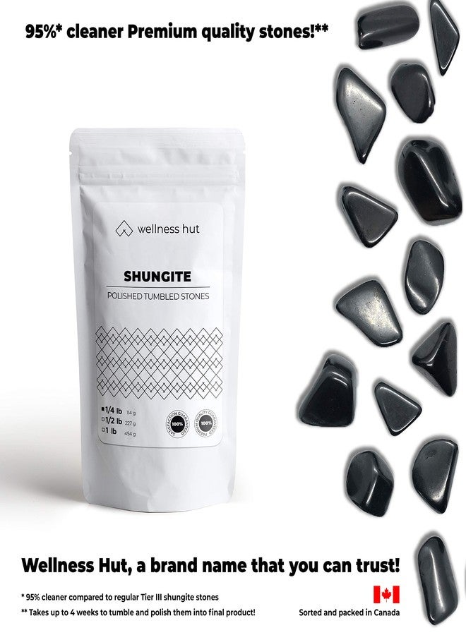 wellness hut Tumbled & Polished Shungite Stones 1/4 pound (114 grams) - EMF, Reiki, and Massage Stone - Image 3