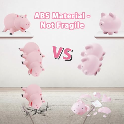 PHOCAS Hamm Piggy Bank Unbreakable Cute Pink Pig Money Bank Plastic Saving Coin Bank for Kids Christmas Birthday Gift - Image 4