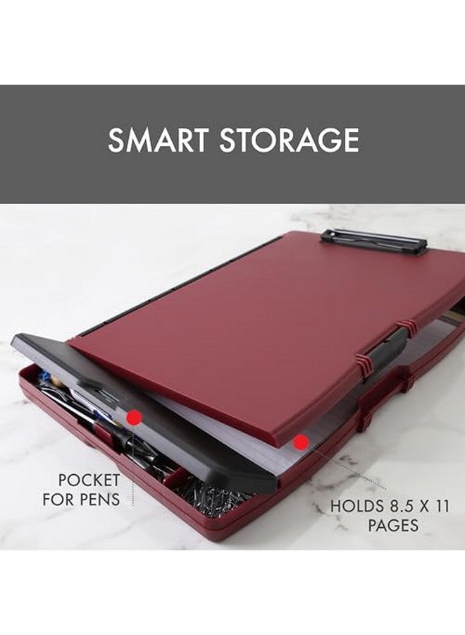 Dexas Folio Clipcase Professional Storage Clipboard With Pen Storage Compartment 9.75 X 14.75 A4 Merlot. Ideal For Teachers Nurses Coaches Students Trades Homeschooling - Image 4