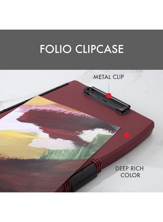 Dexas Folio Clipcase Professional Storage Clipboard With Pen Storage Compartment 9.75 X 14.75 A4 Merlot. Ideal For Teachers Nurses Coaches Students Trades Homeschooling - Image 3