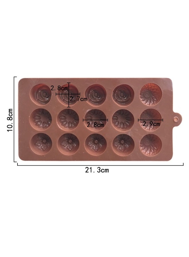  سي تي زد طقم 4 قوالب سيليكون على شكل ورود – لتشكيل الشوكولاتة، الصابون، الشمع أو الجيلي او المعمول | سيليكون غذائي غير لاصق - Image 3