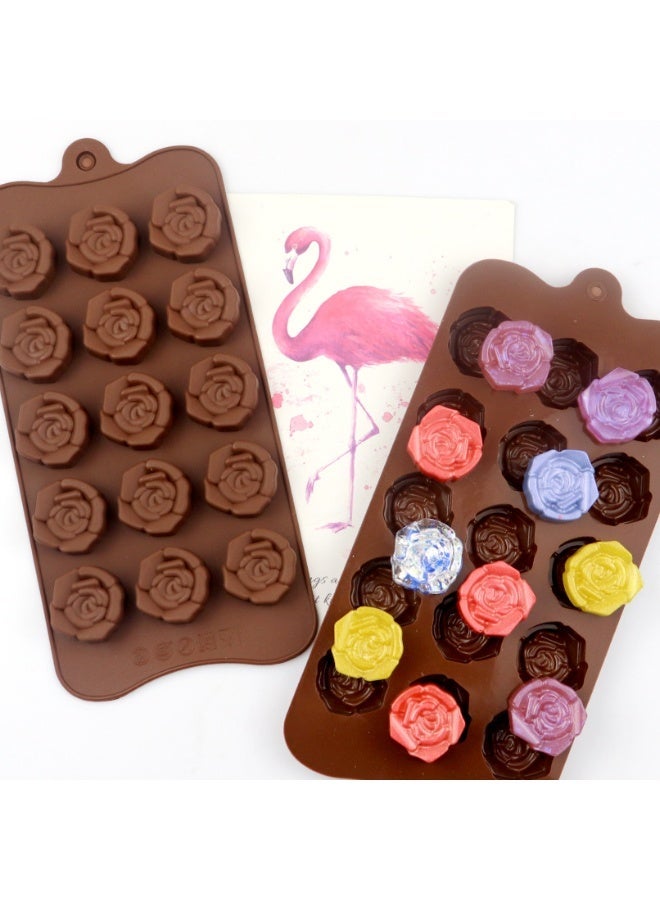  سي تي زد طقم 4 قوالب سيليكون على شكل ورود – لتشكيل الشوكولاتة، الصابون، الشمع أو الجيلي او المعمول | سيليكون غذائي غير لاصق - Image 5