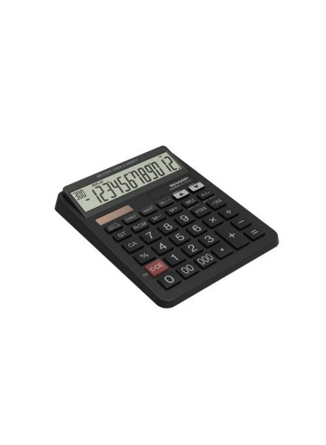 Sharp EL-CC12GP 12-Digit Desktop Calculator, Check and Correction Function (300 Steps), Dual Power (Solar/Battery), Durable Design for Home and Office - Image 2