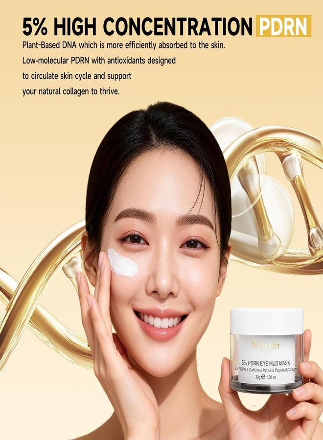 Natener 5% PDRN Eye Cream Clay Mask, DIY Under Eye Patches for Puffy eyes, Dark Circles & Wrinkle Custom Fit on All Face | Caffeine, Retinol, Collengen, Peptides, Hyaluronic - Korean Popular EyeCare - 1.06OZ - Image 4