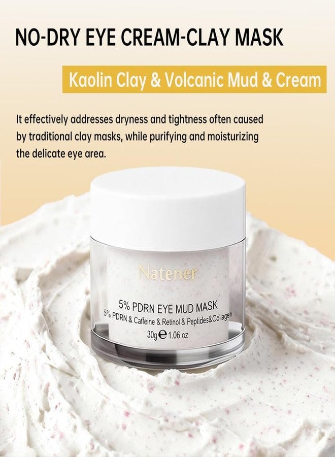 Natener 5% PDRN Eye Cream Clay Mask, DIY Under Eye Patches for Puffy eyes, Dark Circles & Wrinkle Custom Fit on All Face | Caffeine, Retinol, Collengen, Peptides, Hyaluronic - Korean Popular EyeCare - 1.06OZ - Image 5