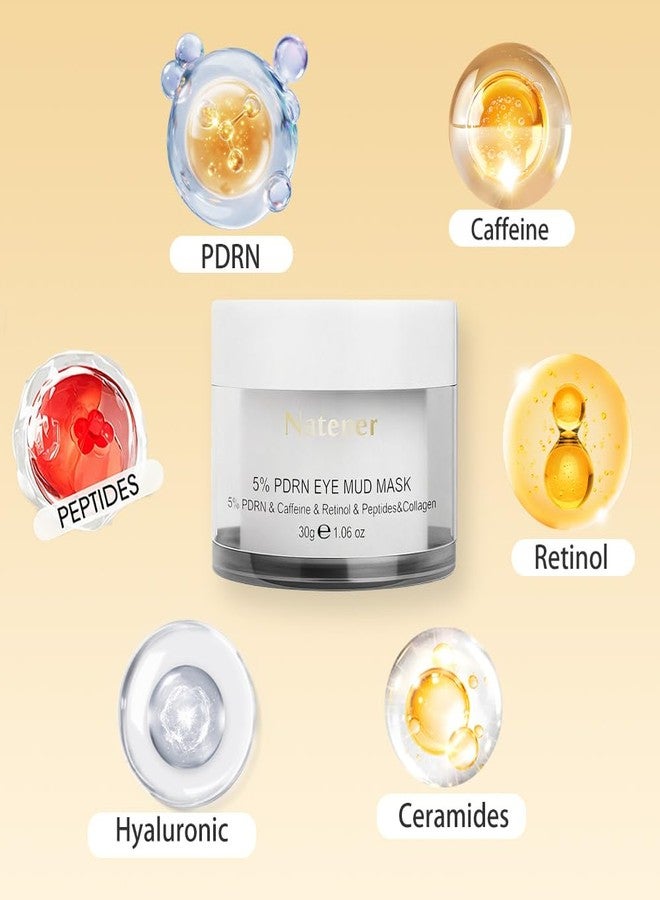 Natener 5% PDRN Eye Cream Clay Mask, DIY Under Eye Patches for Puffy eyes, Dark Circles & Wrinkle Custom Fit on All Face | Caffeine, Retinol, Collengen, Peptides, Hyaluronic - Korean Popular EyeCare - 1.06OZ - Image 3