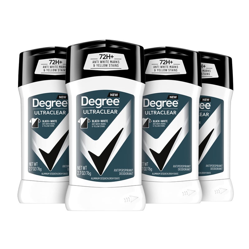Degree Men UltraClear Antiperspirant Deodorant Black + White 72-Hour Sweat & Odor Protection Antiperspirant For Men With MotionSense Technology 2.7 Ounce (Pack of 4) - Image 1