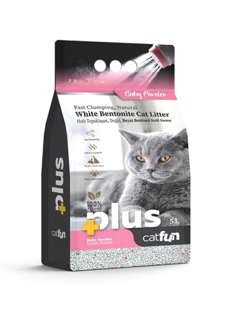 CATFUN Plus CATFUN Plus White Bentonite Cat Litter 5L Baby Powder 