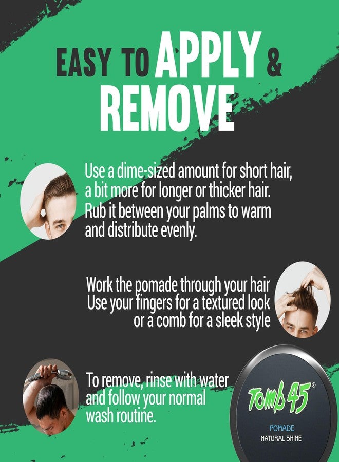 Tomb 45 Hair Styling Pomade - Strong Hold and High Shine for a Sleek Look - Long Lasting Control for All Hair Types - Easy to Apply - Image 2