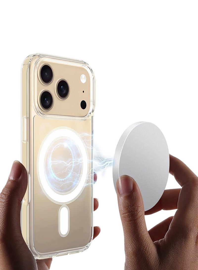 Wtech Apple iPhone 17 Pro Max 5G 2025 Magnetic Case, Slim Transparent Flexible TPU Shockproof Magsafe Back Phone Case (MCTPTN) - Clear - Image 3