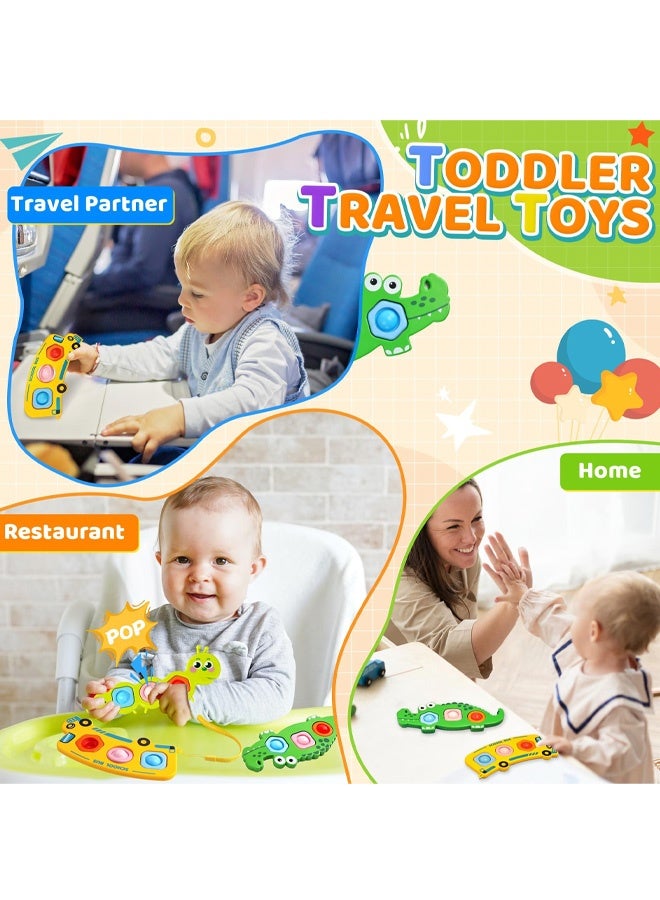 3 قطع من ألعاب فيدجيت الحسية للأطفال الصغار، تصاميم جذابة - يرقة، تمساح، وحافلة مدرسية، ألعاب لتخفيف التوتر لمرضى التوحد واضطراب فرط الحركة ونقص الانتباه، ألعاب سفر للأطفال الصغار على متن الطائرة، ألعاب تنمية المهارات الحركية الدقيقة للأولاد والبنات والأطفال - Image 4