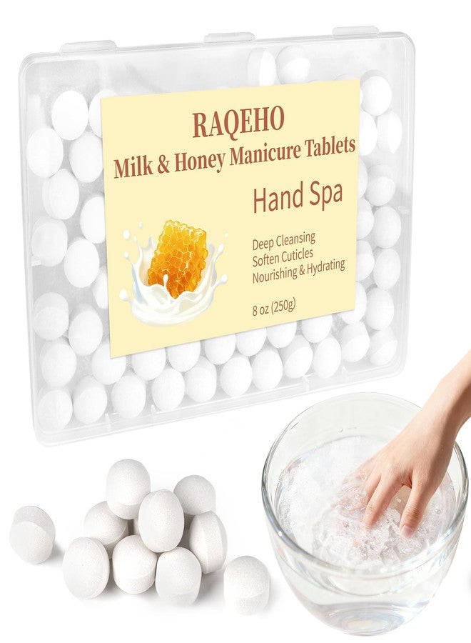 RAQEHO Manicure Spa Balls 8oz - Milk & Honey Soak Balls, Moisturizing Tablets, Cuticle Softener for Foot and Hand Soak Pedicure Spa Supplies Manicure Tools Nail Salon & Tavel Esenntial（80count） - Image 1