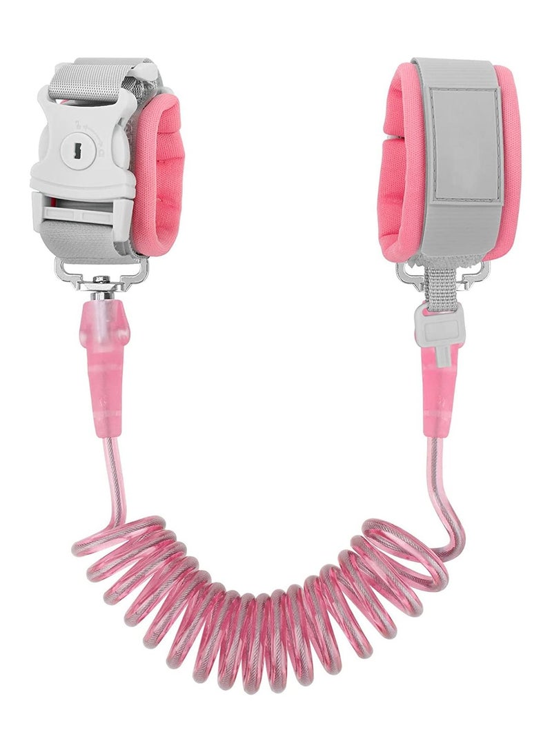 KASTWAVE Toddler Leash, Kid Leash Anti Lost Wrist Link with Key Lock Upgraded Baby Leash with Safety Wristband Rope for Babies Toddlers Child Kids (6.56ft/2m, Pink) - Image 1