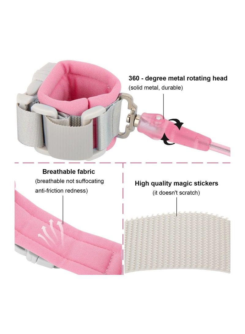 KASTWAVE Toddler Leash, Kid Leash Anti Lost Wrist Link with Key Lock Upgraded Baby Leash with Safety Wristband Rope for Babies Toddlers Child Kids (6.56ft/2m, Pink) - Image 5
