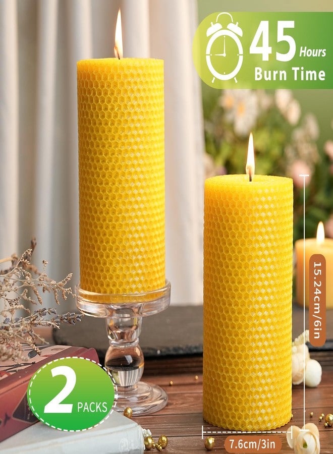 MOSROAD 3x6 Rolled Beeswax Candles, 2 Packs, Handcrafted Honeycomb Beeswax Pillar Candles, Natural Pure Bees Wax Candle Farm Gifts for Home Decor, Candle Lovers, Air Purify - Image 3