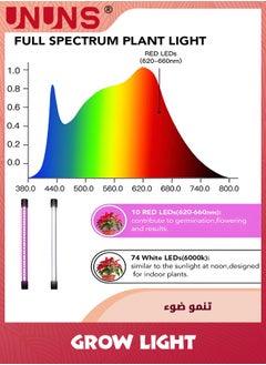 UNUNS مصباح نمو مع حامل، لنباتات الداخلية مع طيف أحمر أزرق، سطوع قابل للتعتيم، مؤقت 4/8/12 ساعة، رقبة مرنة قابلة للتعديل، مناسب لنمو مختلف النباتات  - Image 5