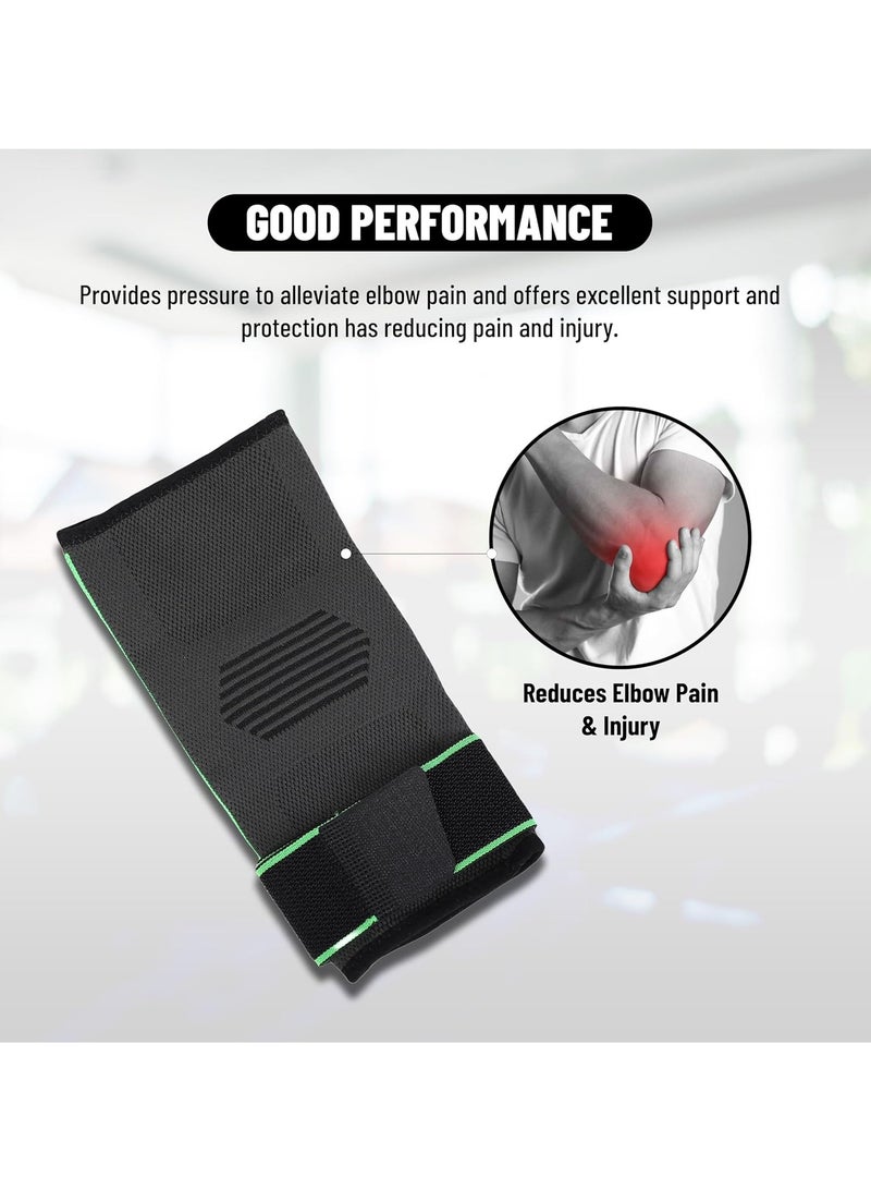 جينجبا سابورت دعامة ضغط للكوع مع شريط فيلكرو قابل للتعديل – عبوة من قطعتين مثالية للصالات الرياضية، التنس، الريشة الطائرة، والأنشطة الرياضية الأخرى للرجال والنساء اللون: أسود | المادة: النيوبرين - Image 3