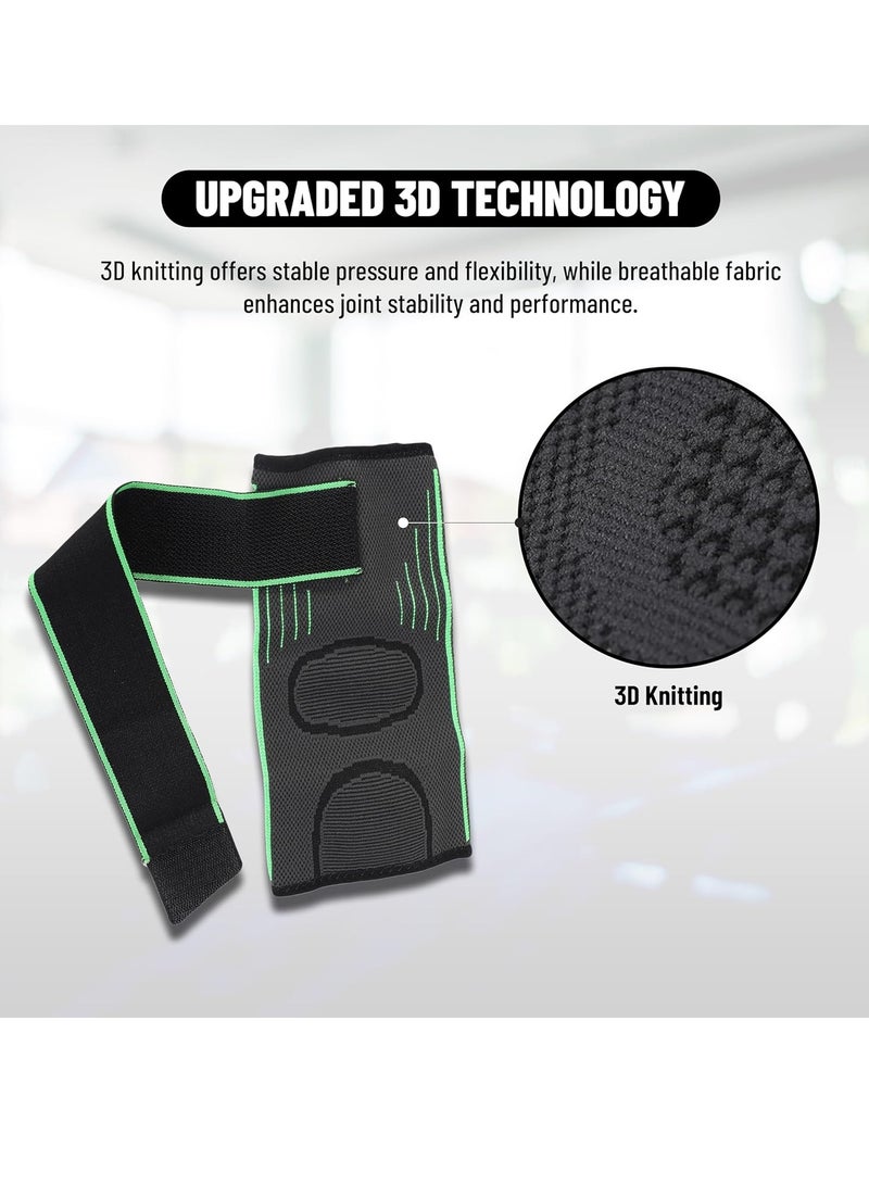 جينجبا سابورت دعامة ضغط للكوع مع شريط فيلكرو قابل للتعديل – عبوة من قطعتين مثالية للصالات الرياضية، التنس، الريشة الطائرة، والأنشطة الرياضية الأخرى للرجال والنساء اللون: أسود | المادة: النيوبرين - Image 5