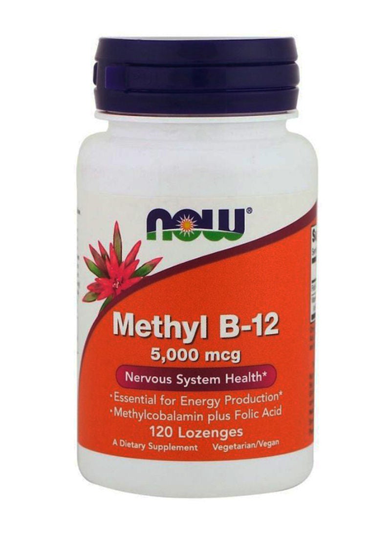 Now Foods Methyl B12 5000 mcg Dietary Supplement - 120 Lozenges - Image 1