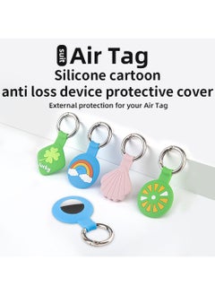 STAUD 1 piece Apple Airtag Tracker Silicone Protective Cover Compatible with Keychain,Airtag Shockproof Case Cover(Rainbow style)  - Image 2