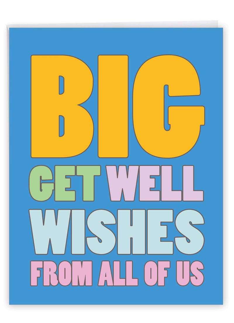 NobleWorks - Funny Group Get Well Card (8.5 x 11 Inch) - Jumbo Feel Better Soon from All of Us, Hospital, Sick - Big Get Well Wishes J2721GWG-US - Image 1