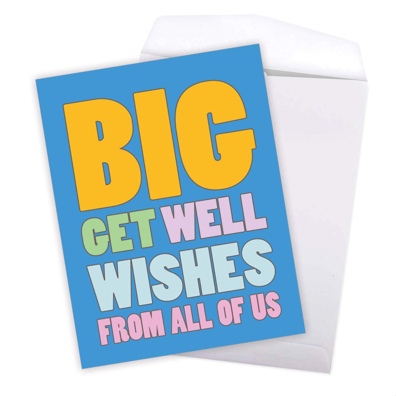 NobleWorks - Funny Group Get Well Card (8.5 x 11 Inch) - Jumbo Feel Better Soon from All of Us, Hospital, Sick - Big Get Well Wishes J2721GWG-US - Image 5