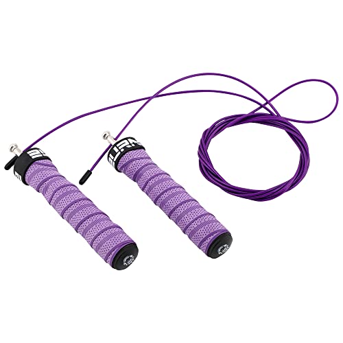 Burnlab Pro Power Plus Skipping Rope - Anti Slip, Adjustable, Ball Bearing Design for Gym, Crossfit, Double Unders, Speed Jumping, Boxing, Cardio and Weight Loss - for Men and Women (Purple) - Image 4