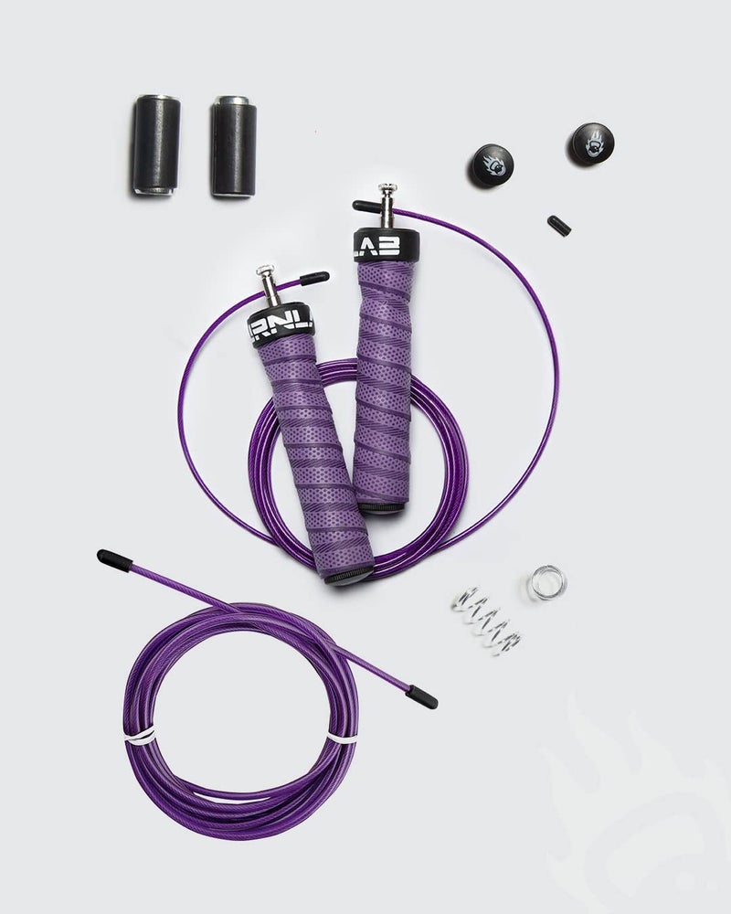 Burnlab Pro Power Plus Skipping Rope - Anti Slip, Adjustable, Ball Bearing Design for Gym, Crossfit, Double Unders, Speed Jumping, Boxing, Cardio and Weight Loss - for Men and Women (Purple) - Image 1