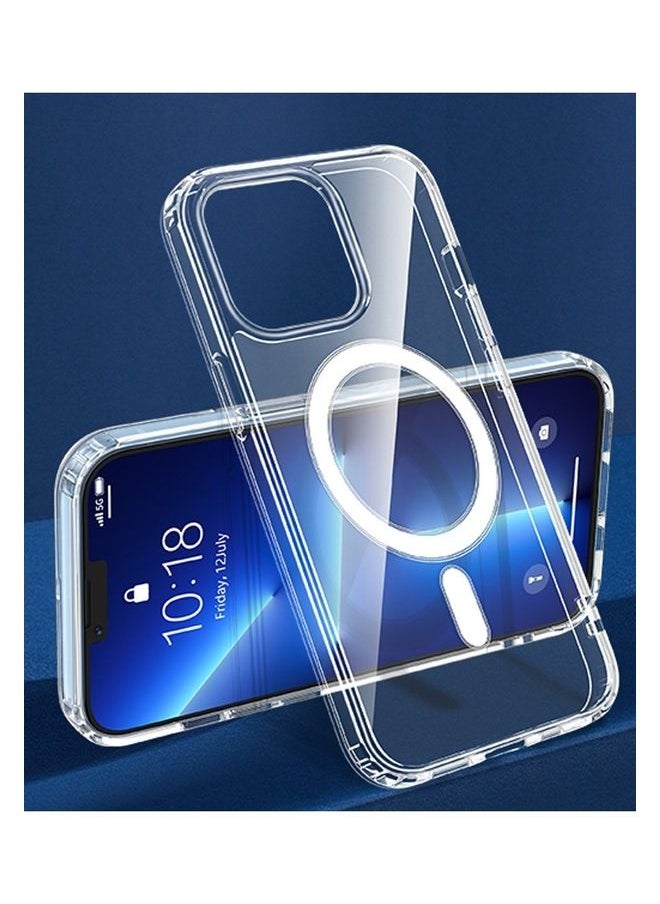NIBEMINENT - Clear MagSafe Case Transparent Magnetic Shockproof Cover Wireless Charging Compatible For Apple iPhone 14 Pro Max(6.7 inch) - Image 1