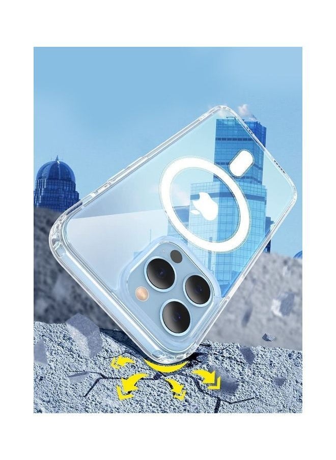 NIBEMINENT - Clear MagSafe Case Transparent Magnetic Shockproof Cover Wireless Charging Compatible For Apple iPhone 14 Pro Max(6.7 inch) - Image 1