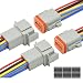 ALFOCI 2 Set 8 Pin DT Deustch Waterproof Automotive Electrical Butt Connector with 16AWG 40105 600V Wires and Heat Shrink Tubes Connectors Kit for Car Truck Boat F 8Pin Wiring 2Pair - Image 2