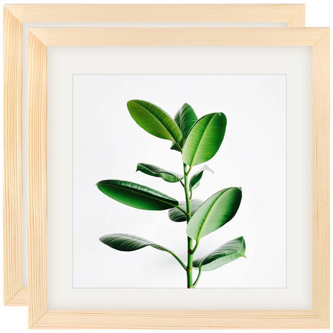 PICTURE FRAMES 10X10 GRAIN NATURE SOLID WOOD 2 PACK FOR WALL MOUNT AND TABLETOP DISPLAY