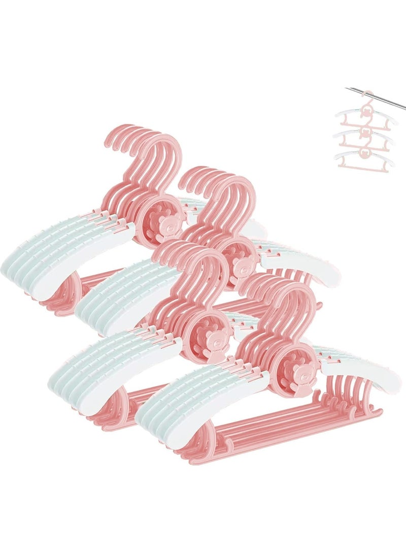 RATSAW 50-Piece Baby Hangers Set, Non-Slip and Extendable Plastic Children's Newborn Baby Hangers 11"-14" Adjustable Children Coat Hanger for Girl Boy Toddler Kids Child, Grey - Image 1